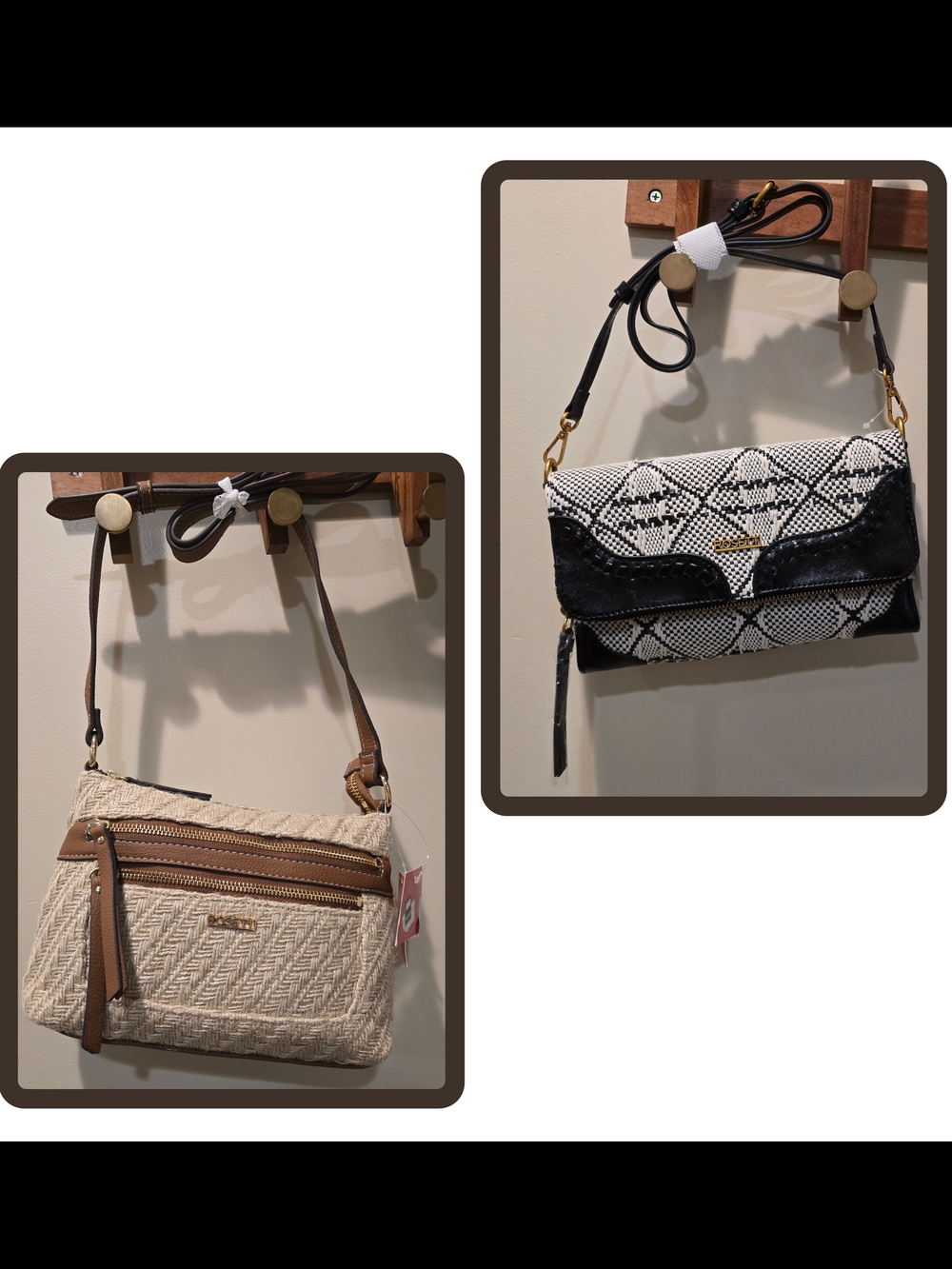 Rosetti Crossbody Bags in Beige and Black/white - Stylish Everyday Carry